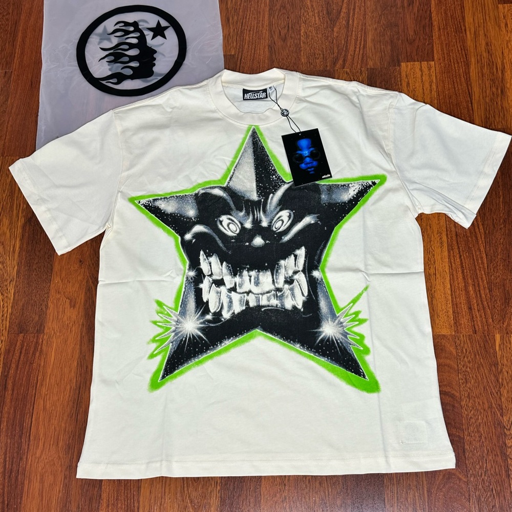 Men's Graphic Dress Shirt - White with Green and Black Design